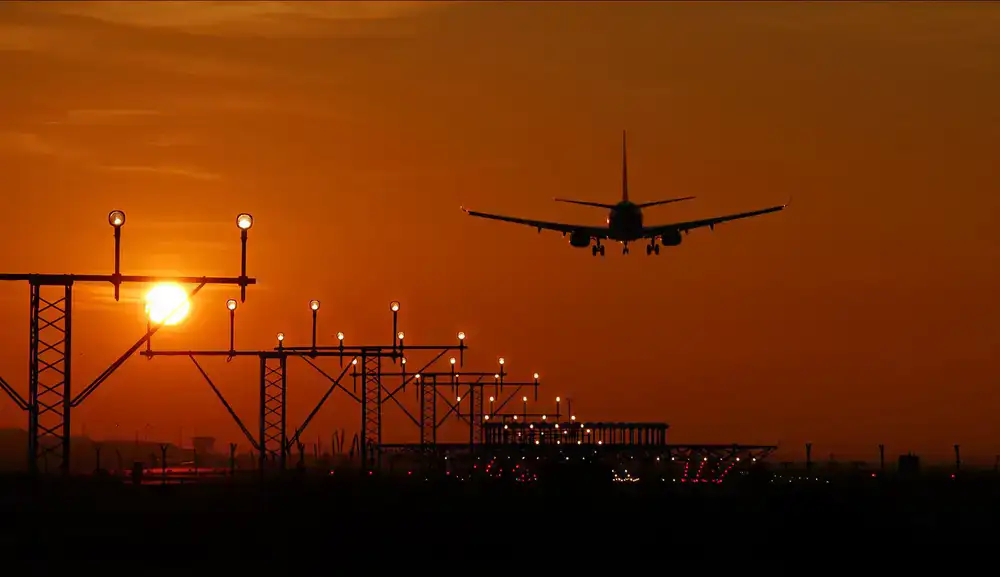 Virtual aircraft taking off